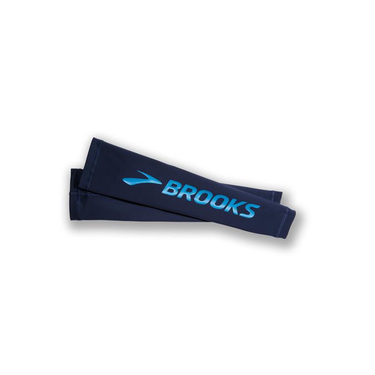 Brooks Source Midweight - Mens Arm Warmers - Navy/Electric Blue (60182YASH)